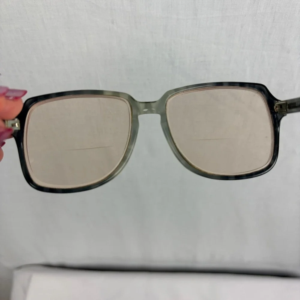 Abbot SRO 145 Handmade USA Grey Marbled Rectangular‎ Bifocal Eyeglasses Frames